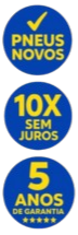 Pneus Novos em 10 vezes sem juros com 5 anos de garantia